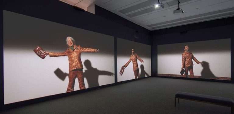 Installation view of Suzanne Bocanegra, “Valley,” at Blanton Museum of Art, June 27-Sept. 19, 2021, courtesy of Blanton Museum of Art, The University of Texas at Austin